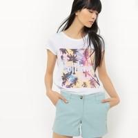 Short-Sleeved Palm Print T-Shirt