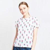 short sleeved printed blouse