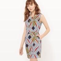 Short Sleeveless Ethnic Print Dress