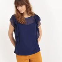 short sleeved blouse with ruffles