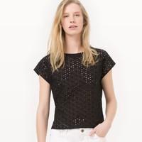 Short-Sleeved Broderie Anglaise Blouse