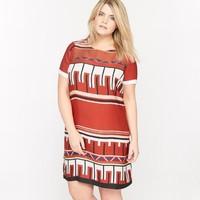 Short-Sleeved Printed Tunic Dress