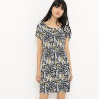 Short Printed Dress with Short Sleeves