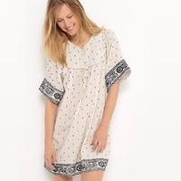 short sleeved embroidered dress