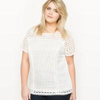 Short-Sleeved Lace Blouse