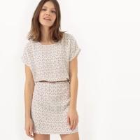 Short Printed Dress with Short Sleeves