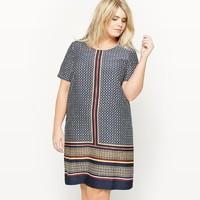 short sleeved printed tunic dress