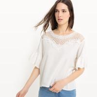 Short-Sleeved Lace Blouse