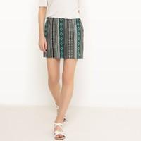 Short Jacquard A-Line Skirt