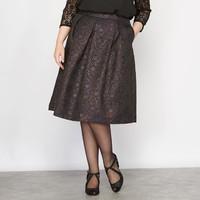 Shiny Jacquard Skater Skirt