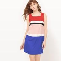Shift Dress with Coloured Stripes