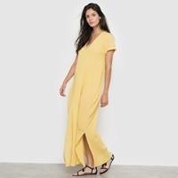 Short-Sleeved Cotton Maxi Dress