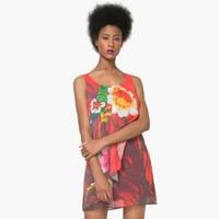 Short Sleeveless Floral Print Dress