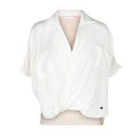 Short-Sleeved Wrapover Blouse