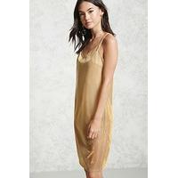 Sheer Metallic Slip Dress