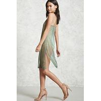 Sheer Metallic Slip Dress