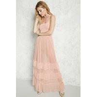 Sheer Ruffle Tulle Maxi Dress