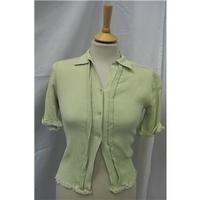 Short sleeved soft green blouse - Size: M - Green - Blouse
