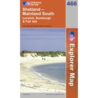 Shetland - Mainland South - OS Explorer Active Map Sheet Number 466