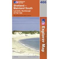 shetland mainland south os explorer active map sheet number 466