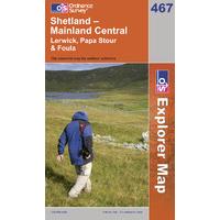 shetland mainland central os explorer active map sheet number 467