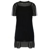 Sheer Overlay Shift Dress - Size: Size 10