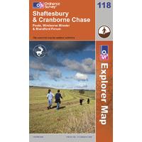 shaftesbury cranborne chase os explorer active map sheet number 118