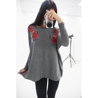 Shayna floral embroidered oversized jumper