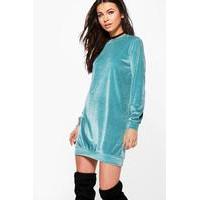 Shauna Velvet Jumper Dress - mint