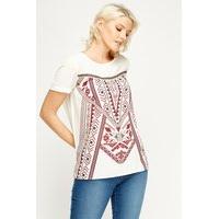 Sheer Aztec Print Top