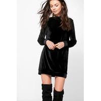 Shauna Velvet Jumper Dress - black