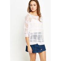 Sheer Checked Oversized Box Top