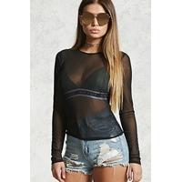 Sheer Mesh Bralette Combo Top