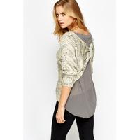 Sheer Inert Ruched Back Knit Top