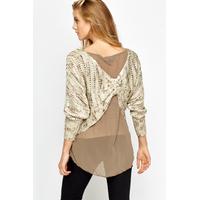 Sheer Inert Ruched Back Knit Top