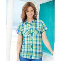 Short Sleeve Check Shirt with Pockets