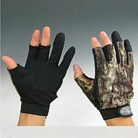 Short 3 Fingers Camouflage Fishing Hunting Anti Slip Gloves for XXL Size