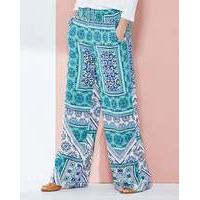 Shirred Waist Wide-Leg Trousers Regular