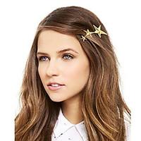 Shixin Fashion Star Alloy Barrettes For Women (Golden) (1 Pc)