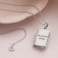 She is Too Fond of Books Silver Locket