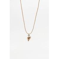 Shell Charm Cord Necklace, GOLD