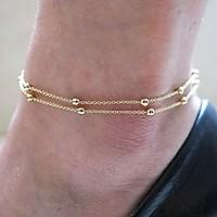 shixin classic bead double strands golden alloy anklet1 pc