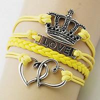 Shixin Fashion Multicolor Heart Crown Shape Wrap Bracelet(1 Pc)