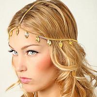 Shixin European Leaf Tassels Golden Alloy Headbands For Women(1 Pc)