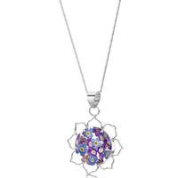 Shrieking Violet Necklace Purple Haze Lotus Flower Silver