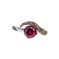 shaun leane ring aurora 18ct white gold with a rhodalite and brown dia ...