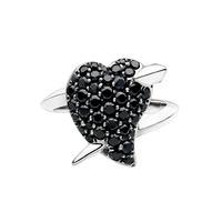 shaun leane ring hook my heart black spinel silver