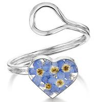 Shrieking Violet Ring Forget Me Not Heart Silver