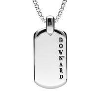 shrovetide collection silver downard dog tag 18inch necklace