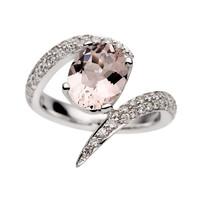 Shaun Leane 18ct White Gold 1.90ct Morganite Diamond Aurora Ring